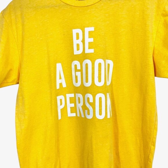 Be A Good Person Signature T-Shirt Yellow Size M Spell Out Logo Short Sleeve - Picture 5 of 5